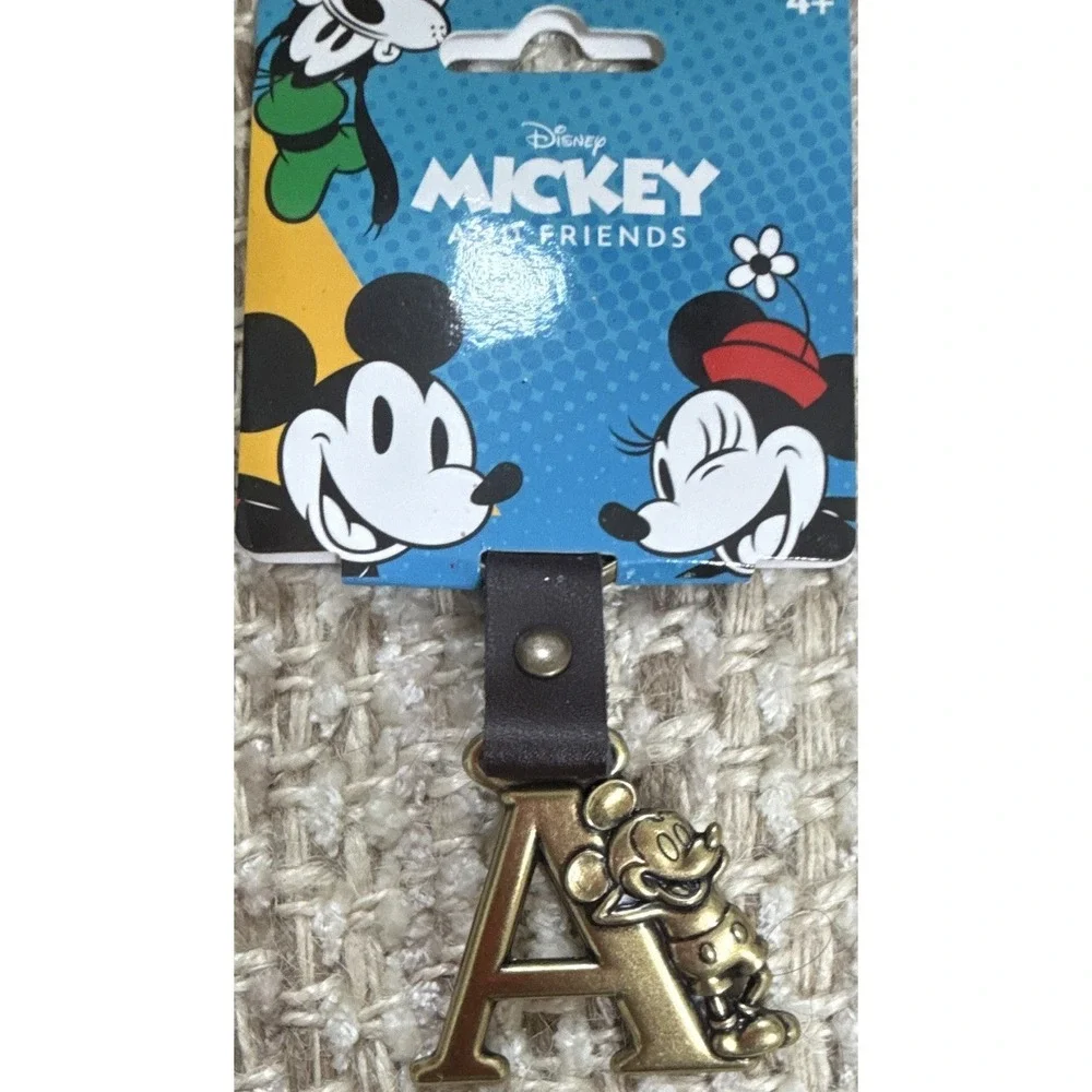 Disney Mickey Mouse Brass Initial A Keychain